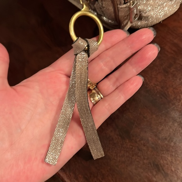 CHLOE Betty Taupe Suede Metallic Silver Overlay - Picture 7 of 17